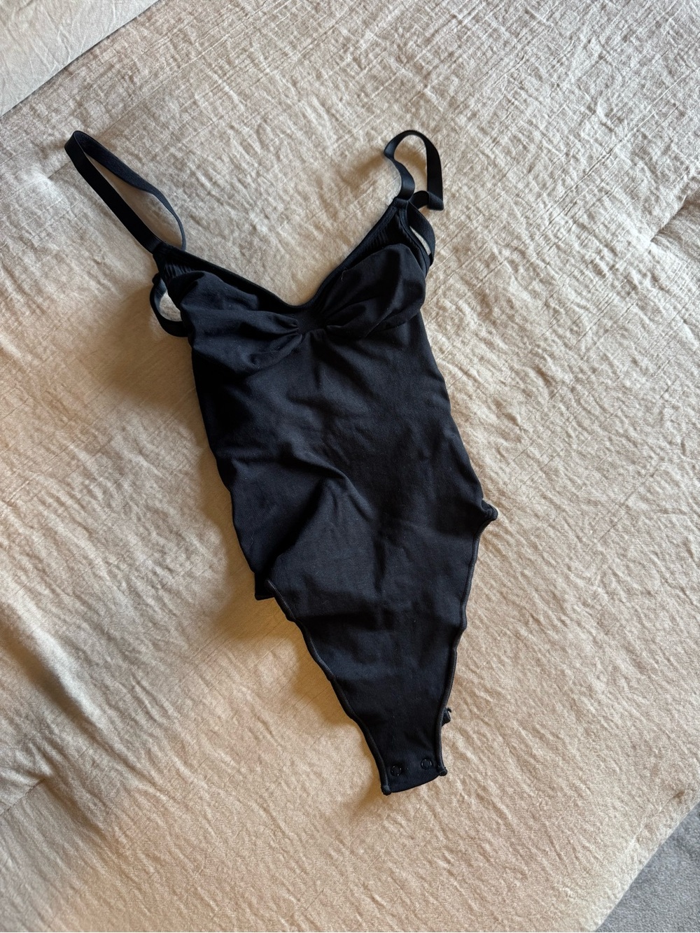 SKIMS Black Scoop Neck Bodysuit